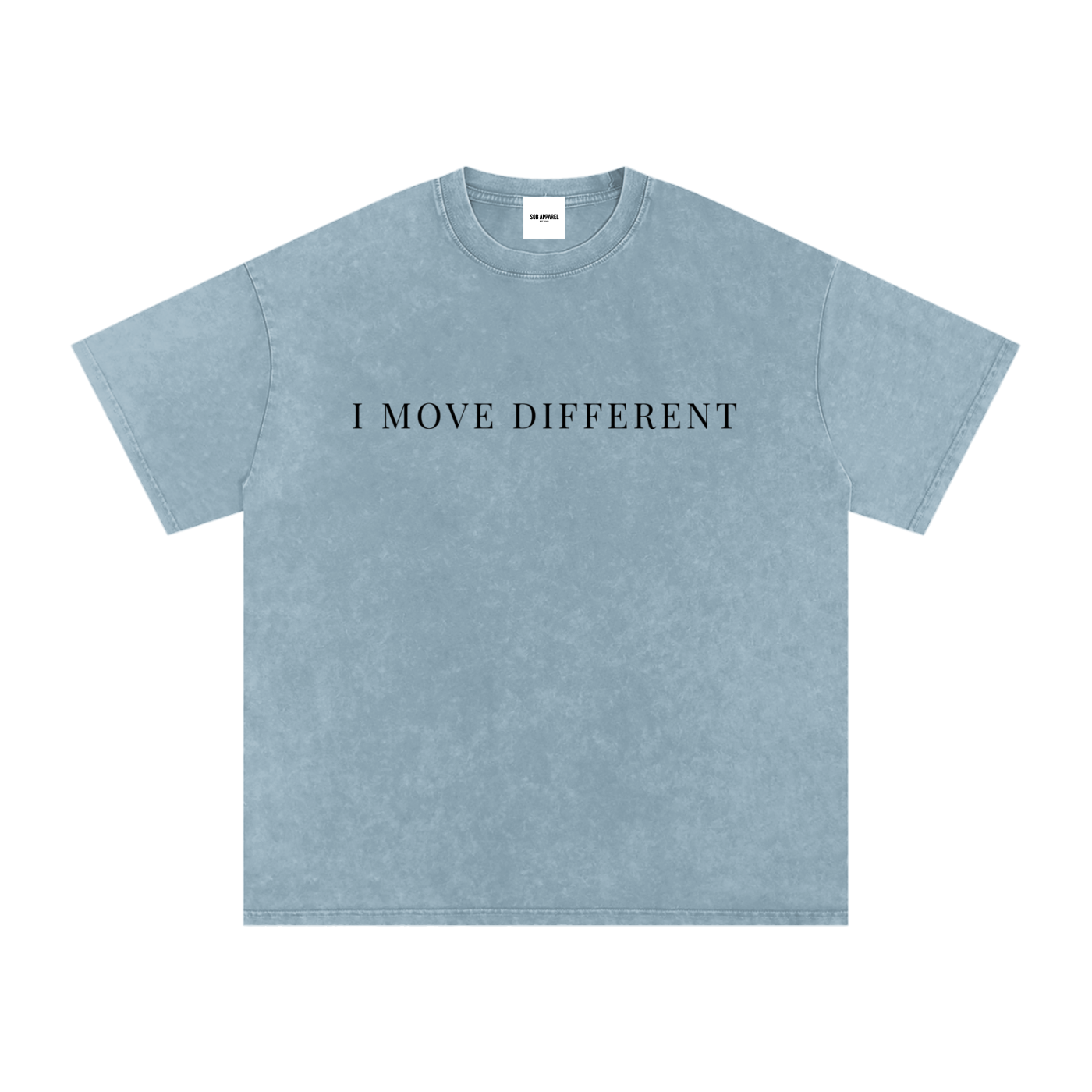I Move Different Snow Washed Oversized Cotton T-Shirt