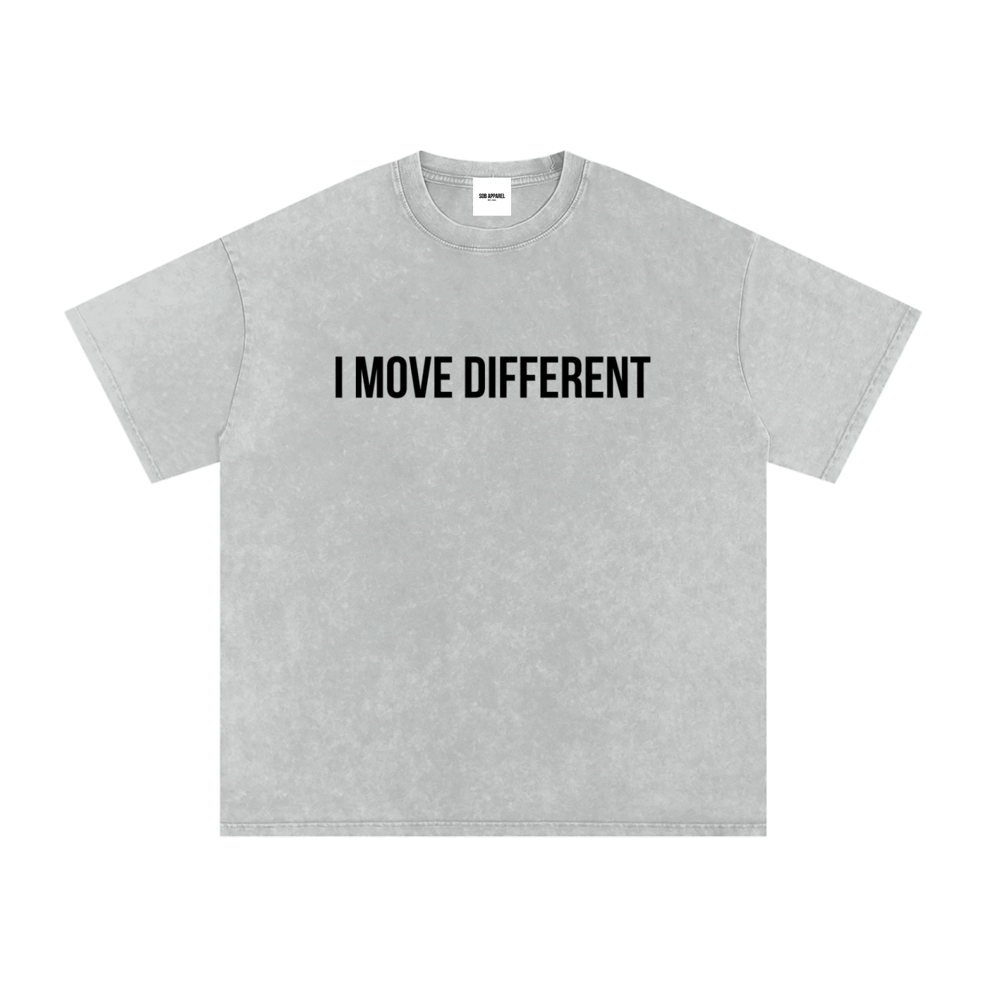 I Move Different Snow Washed Oversized Cotton T-Shirt