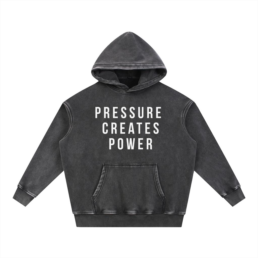 Pressure Creates Power Snow Wash Fleece Oversize Hoodie