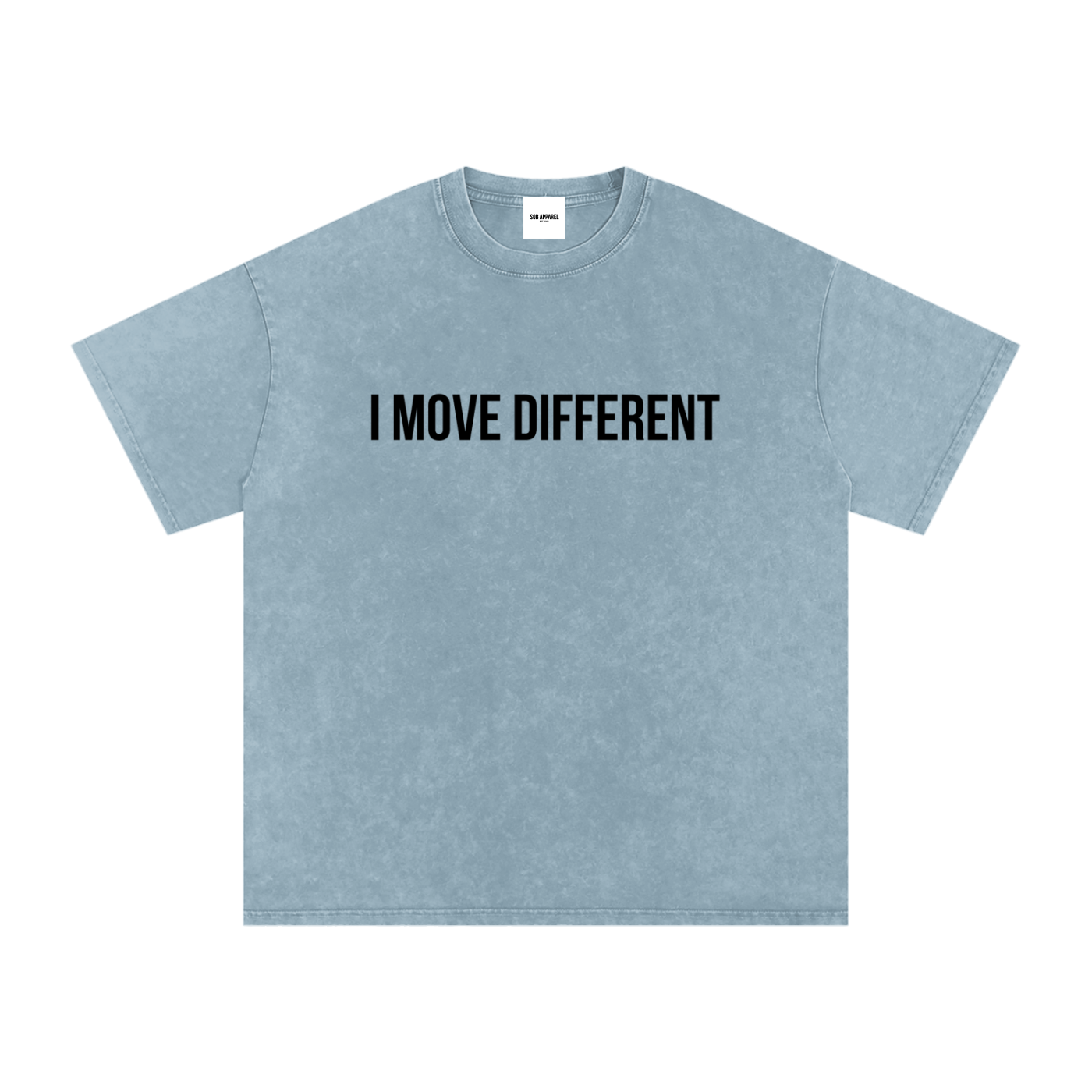 I Move Different Snow Washed Oversized Cotton T-Shirt