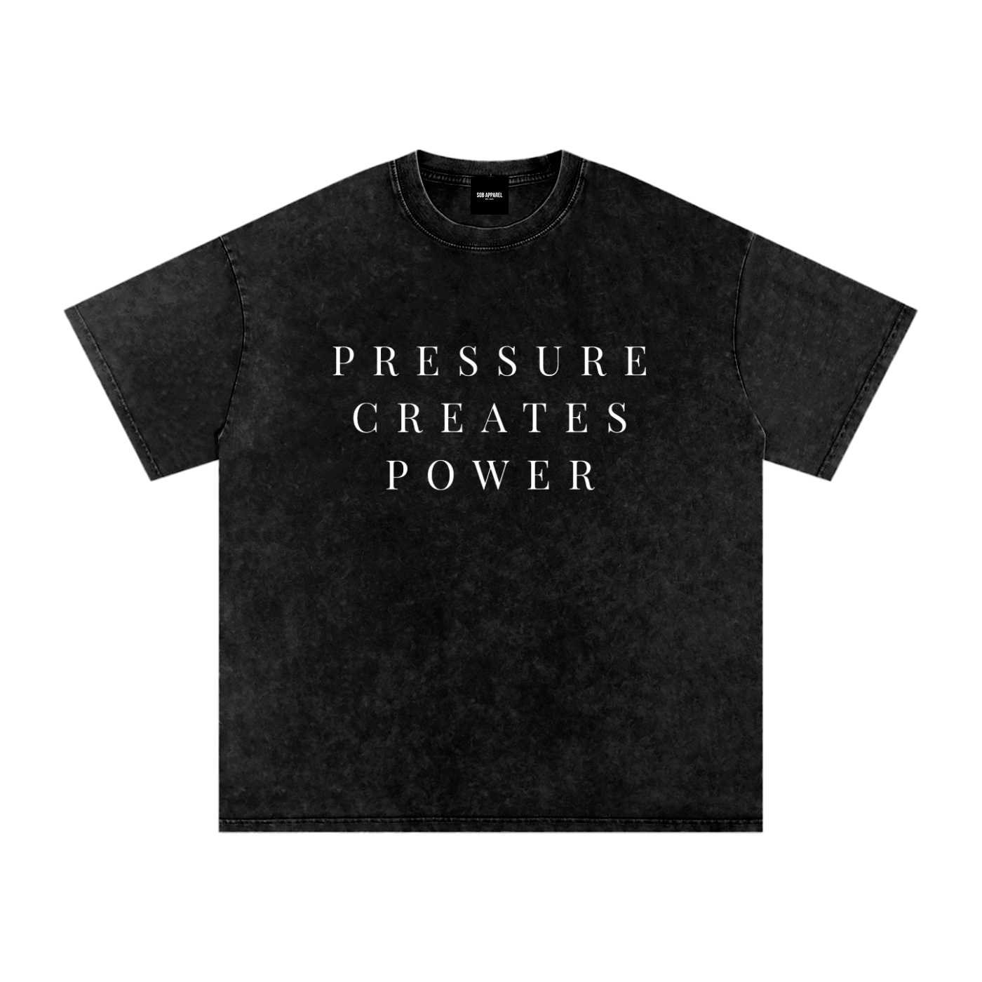 Pressure Creates Power Snow Washed Oversized Cotton T-Shirt
