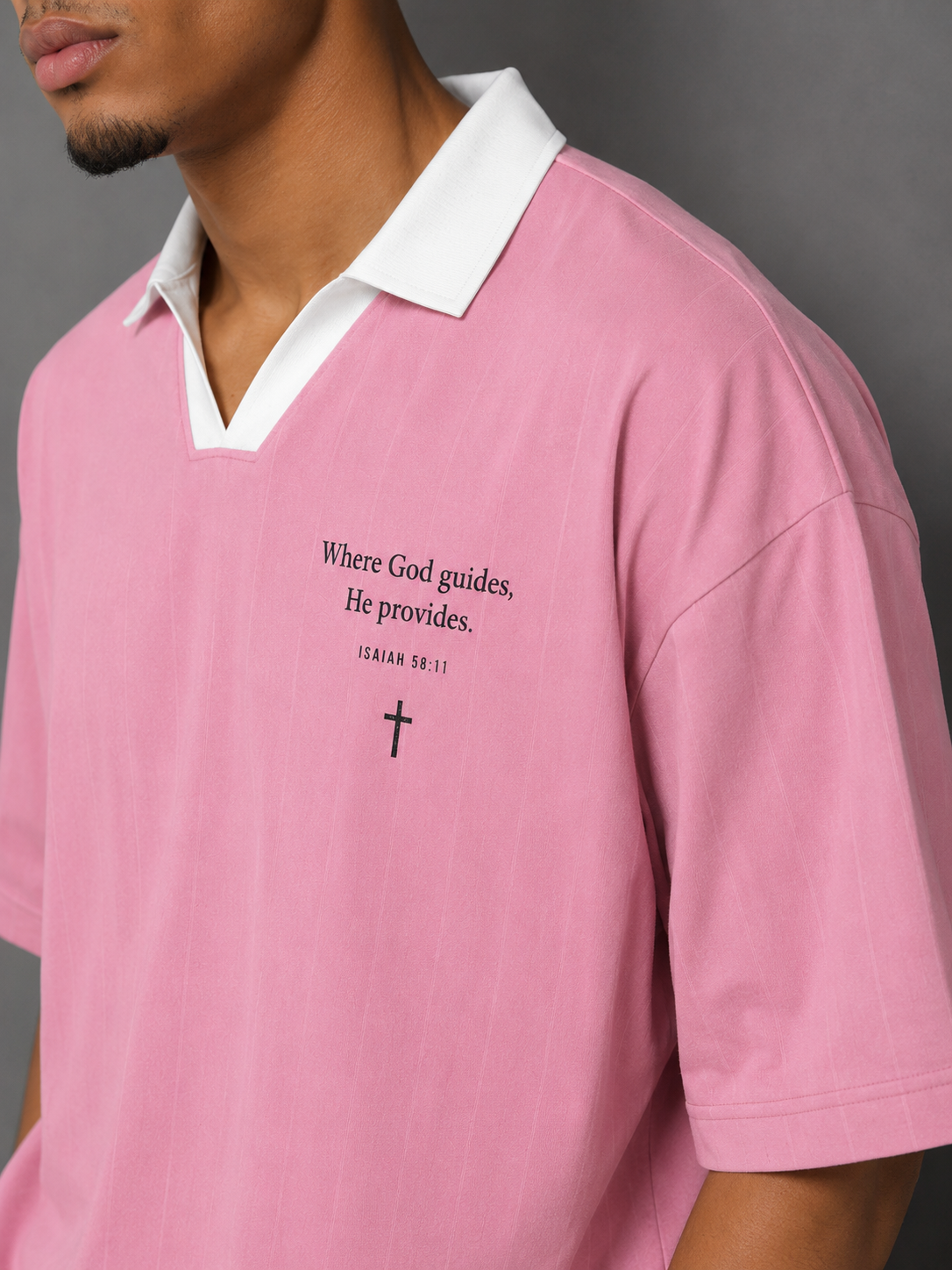 Unisex Striped Polo Tee - Where God Guides