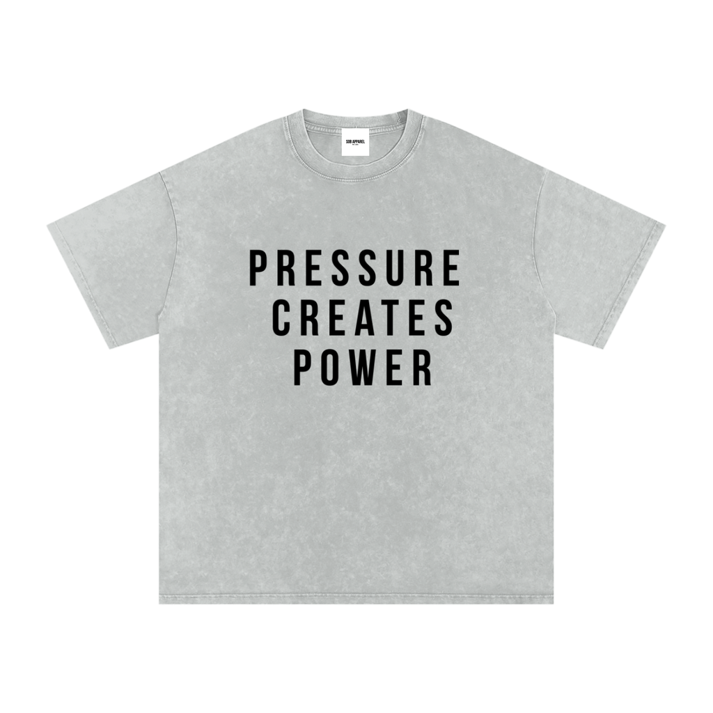 Pressure Creates Power Snow Washed Oversized Cotton T-Shirt