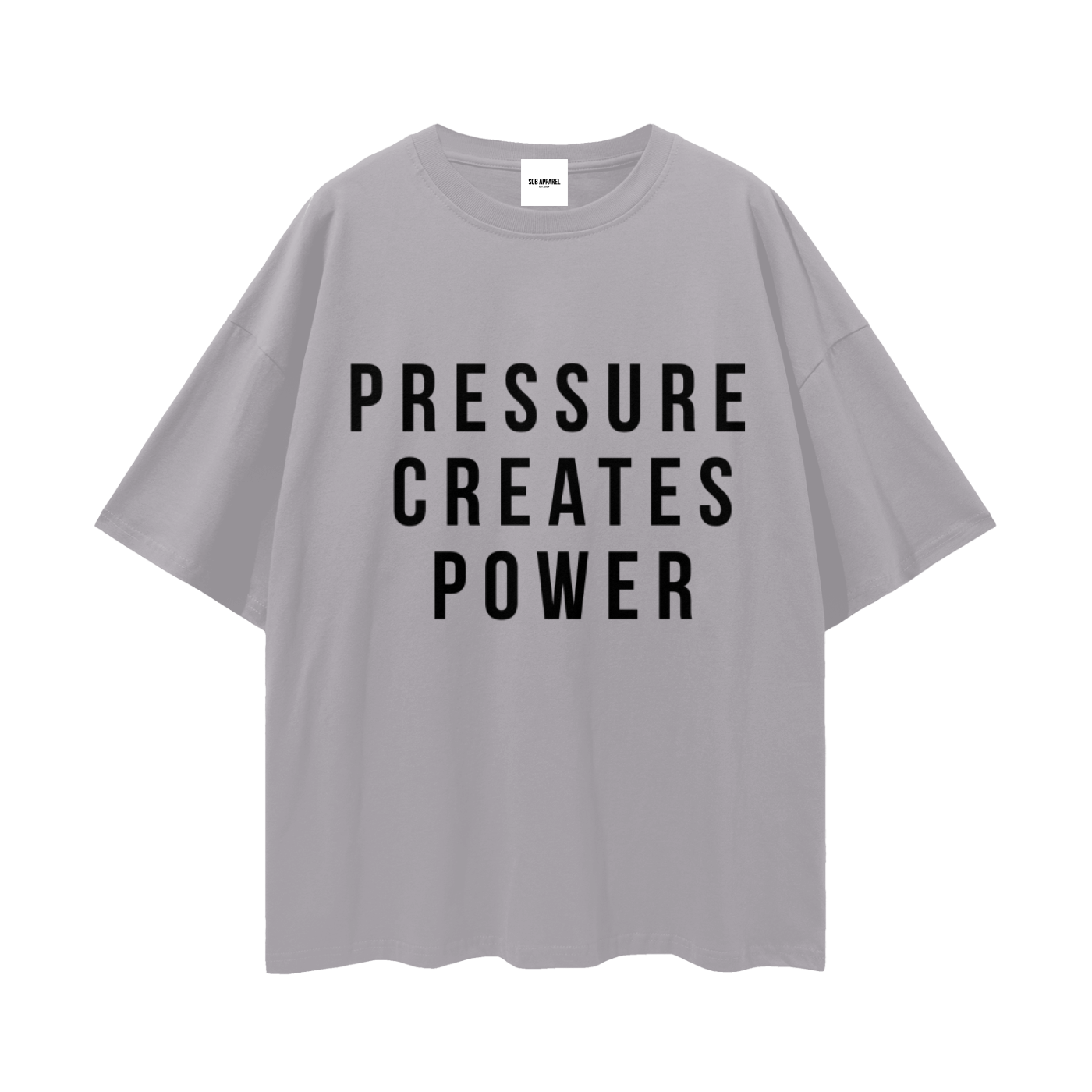 Pressure Creates Power Streetwear Loose Drop Shoulder T-Shirt