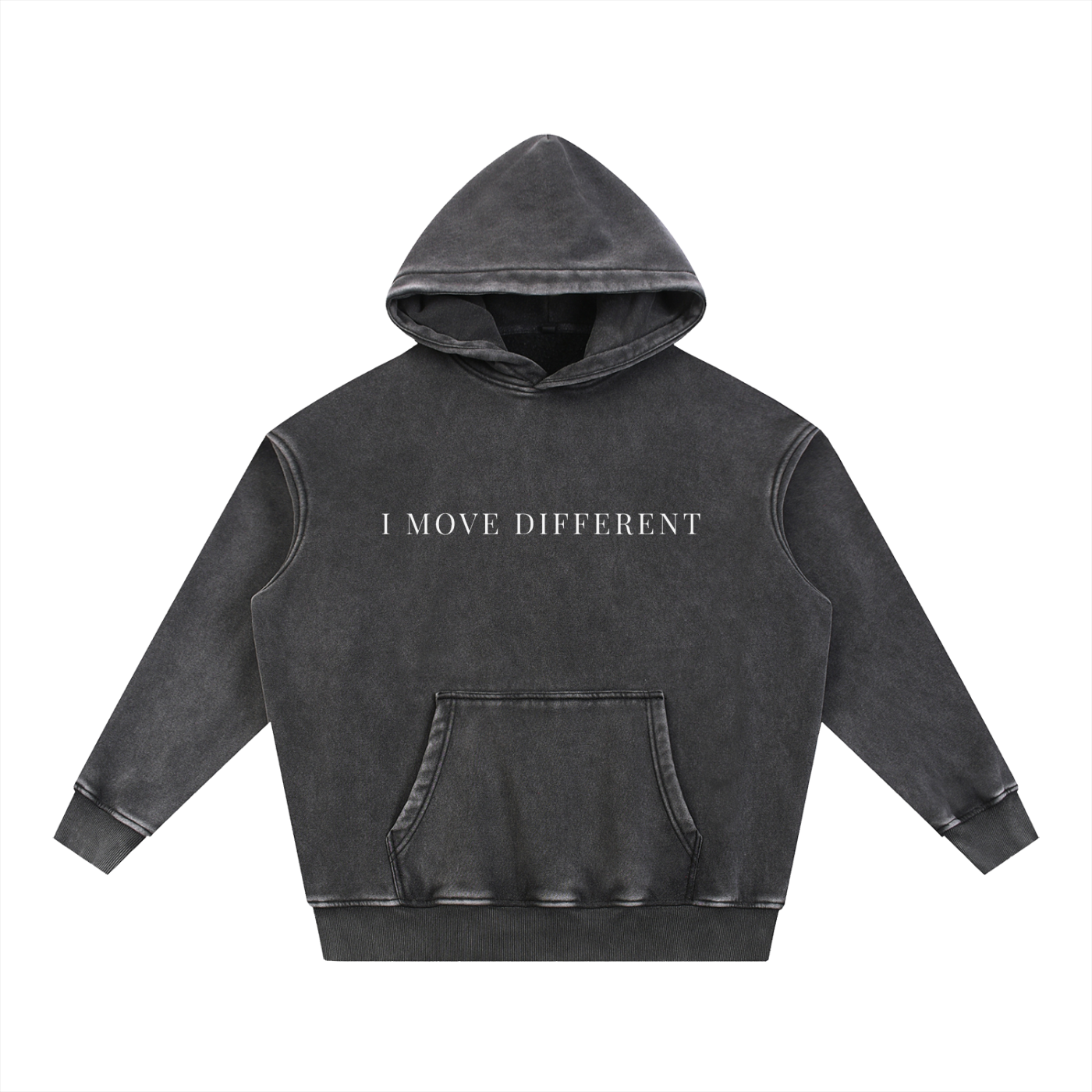 I Move Different Snow Wash Fleece Oversize Hoodie