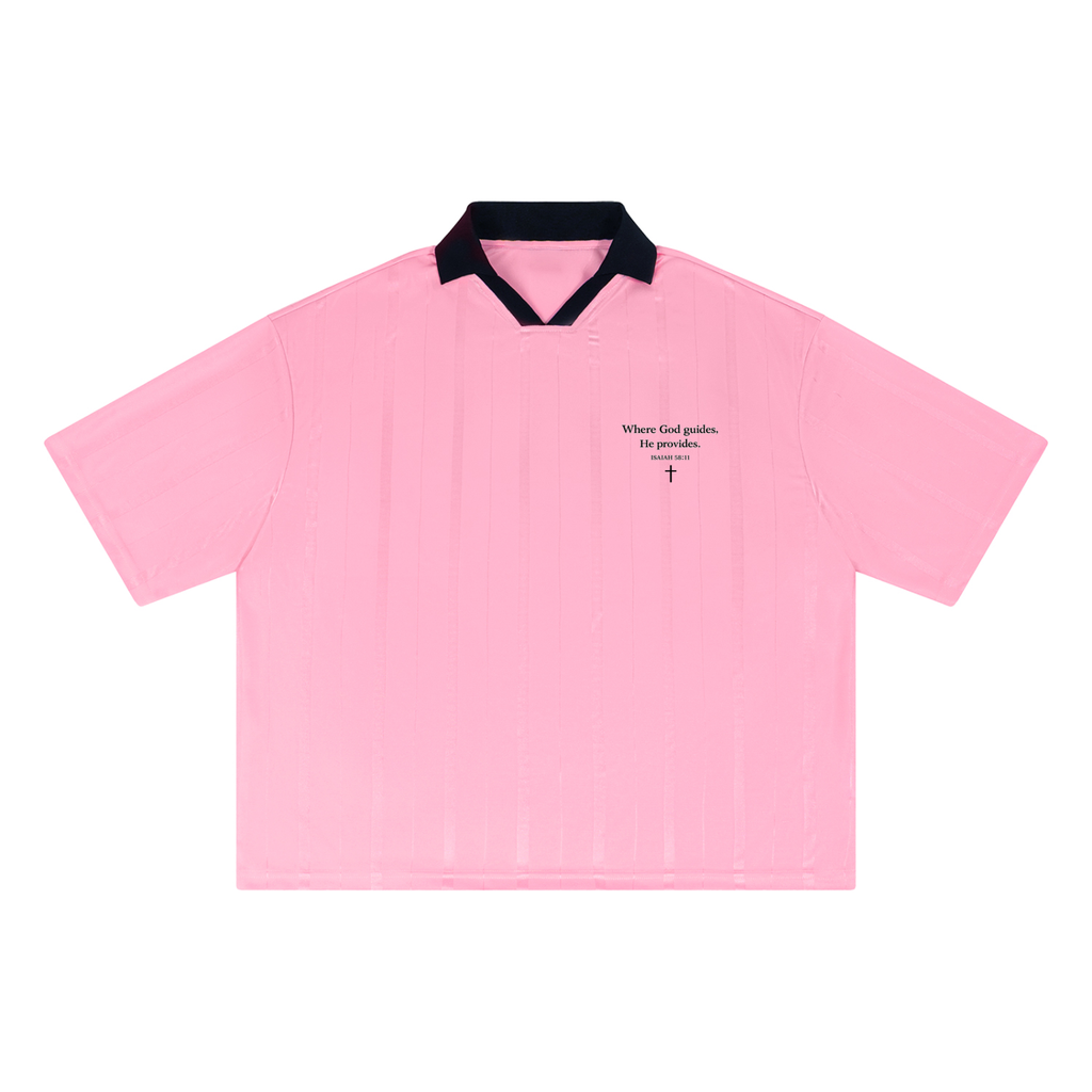 Unisex Striped Polo Tee - Where God Guides