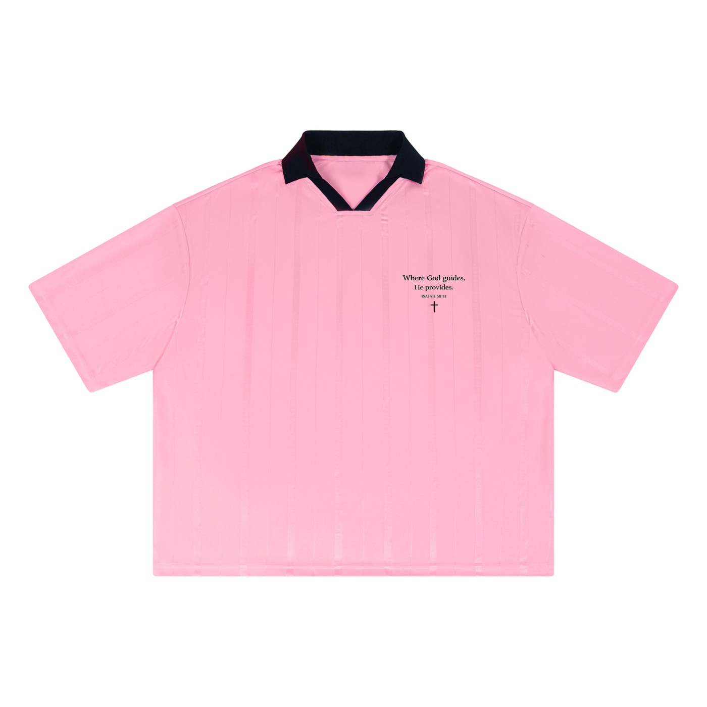Unisex Striped Polo Tee - Where God Guides