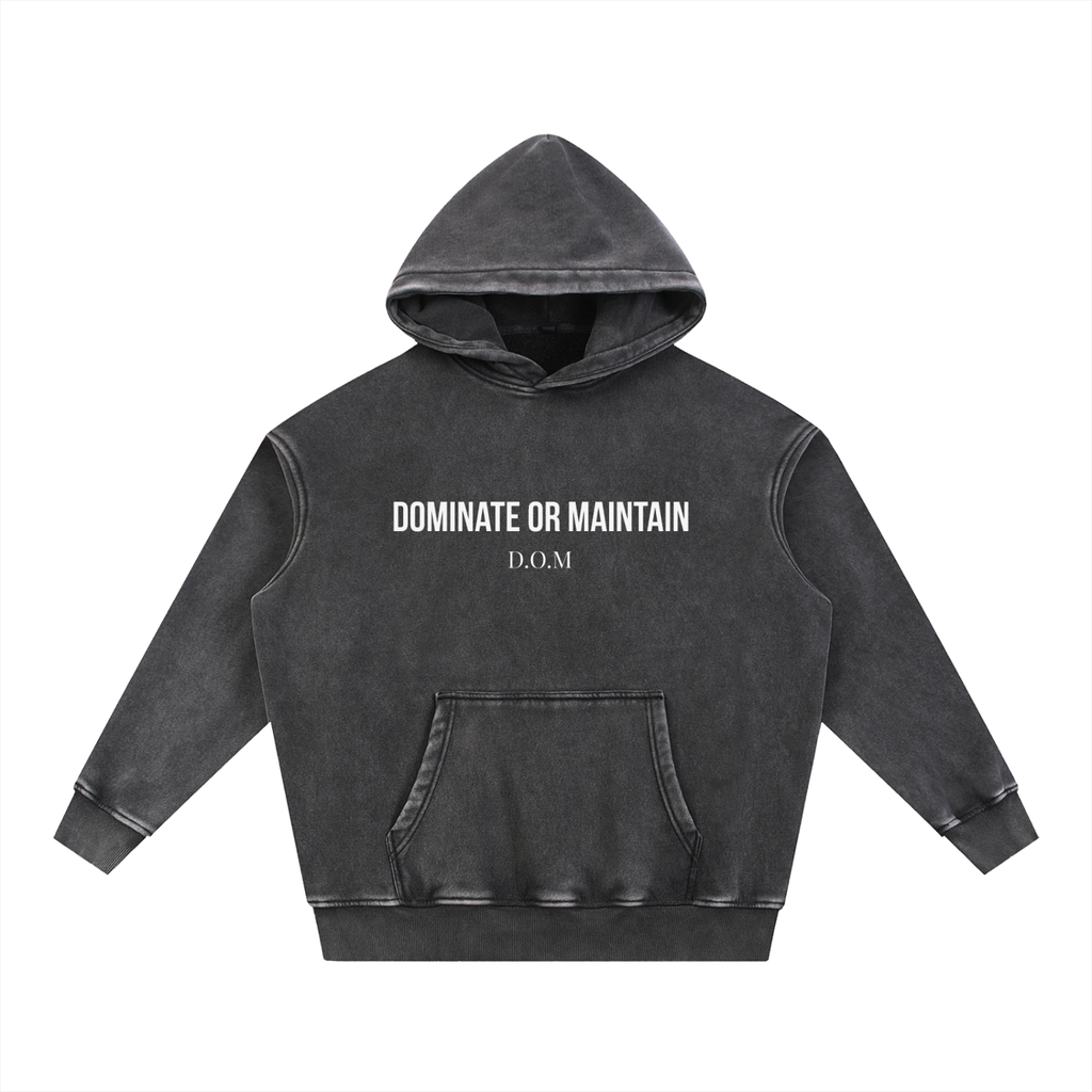 Dominate Or Maintain Snow Wash Fleece Oversize Hoodie