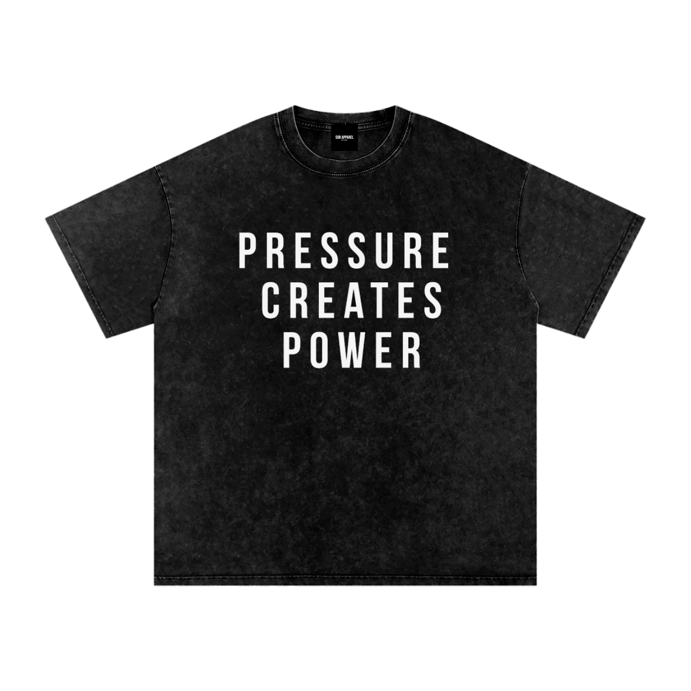 Pressure Creates Power Snow Washed Oversized Cotton T-Shirt